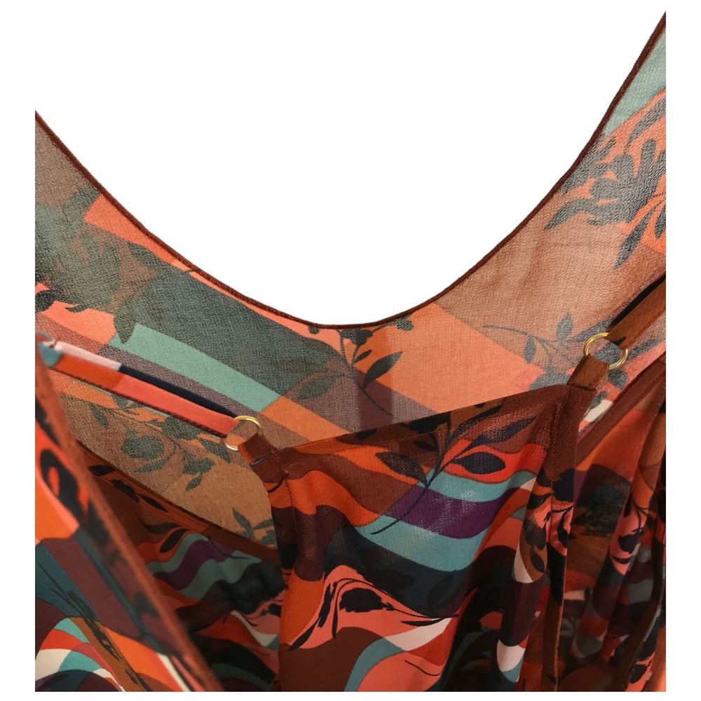 Cabi Lattice Top Womens Size L Browm Multi Floral… - image 6